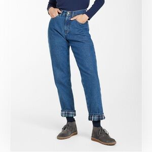 Ultra-High Rise Tapered Leg Flannel-Lined, Petite, Women's Double L® Jeans